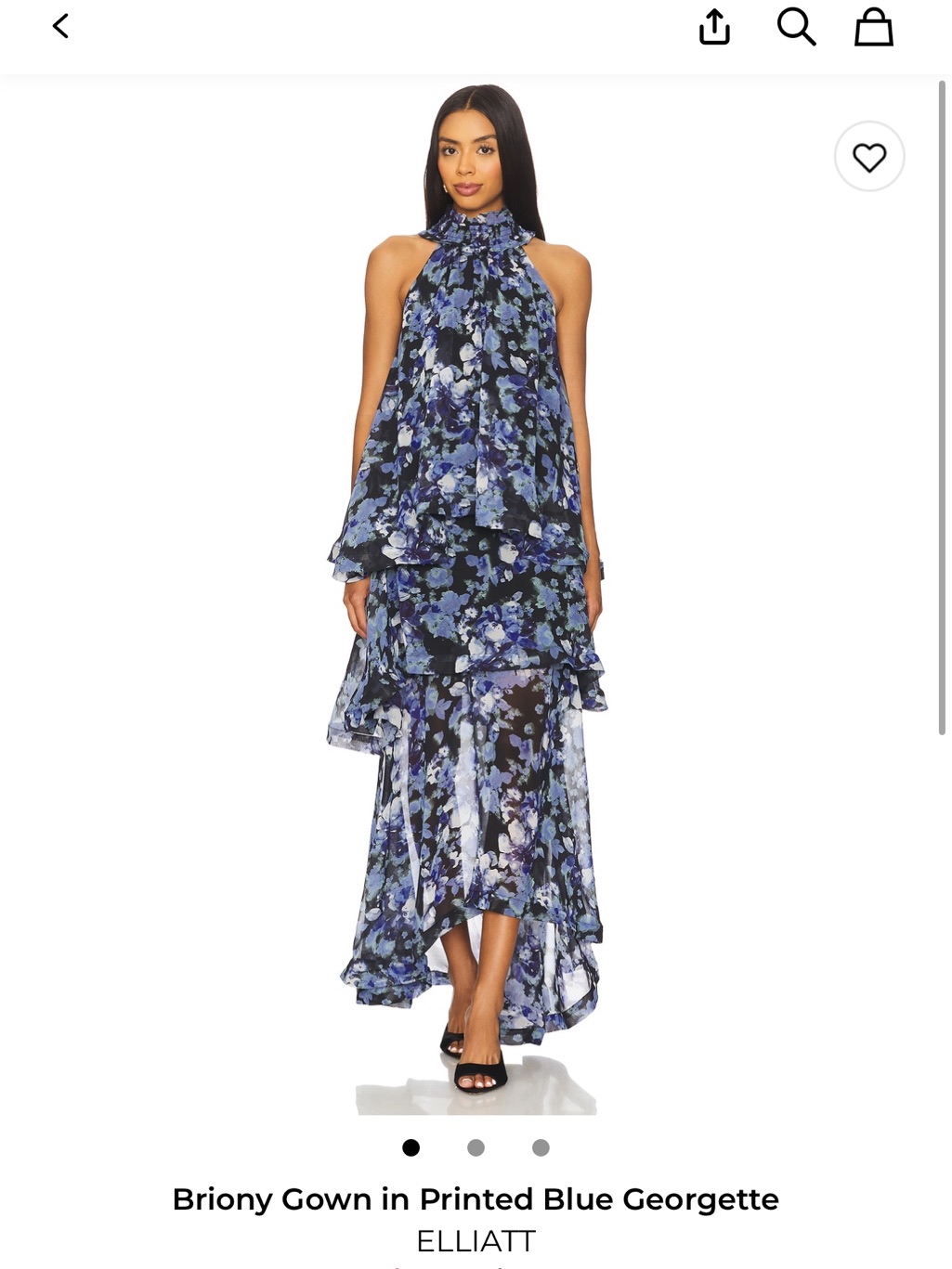 Elliatt Briony Gown In Printed Blue Georgette